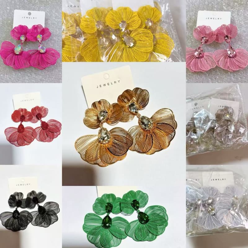 MLA Hollowed-out Metal Earrings 01