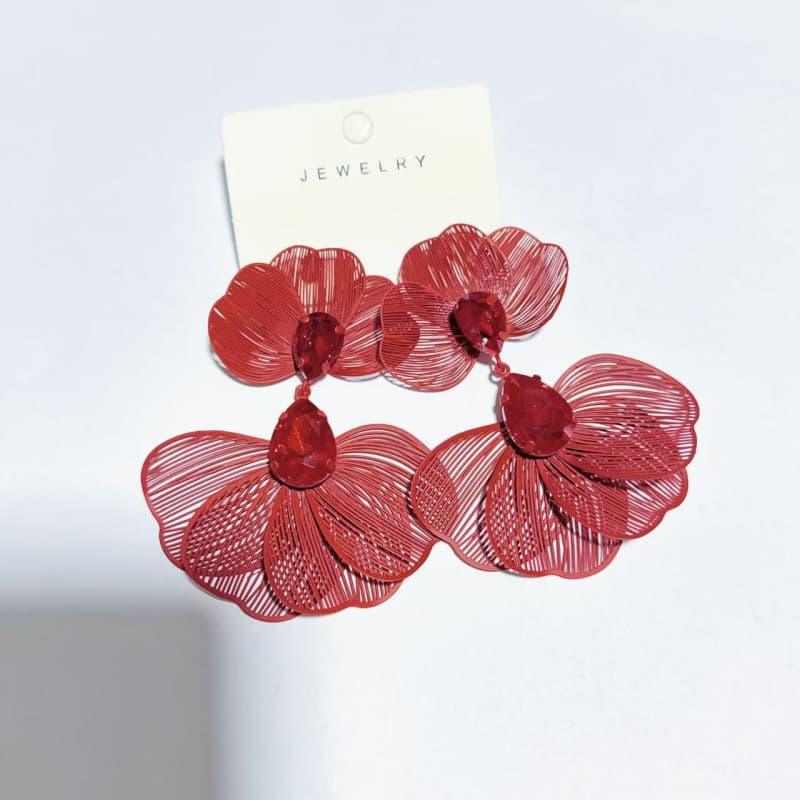 MLA Hollowed-out Metal Earrings 01